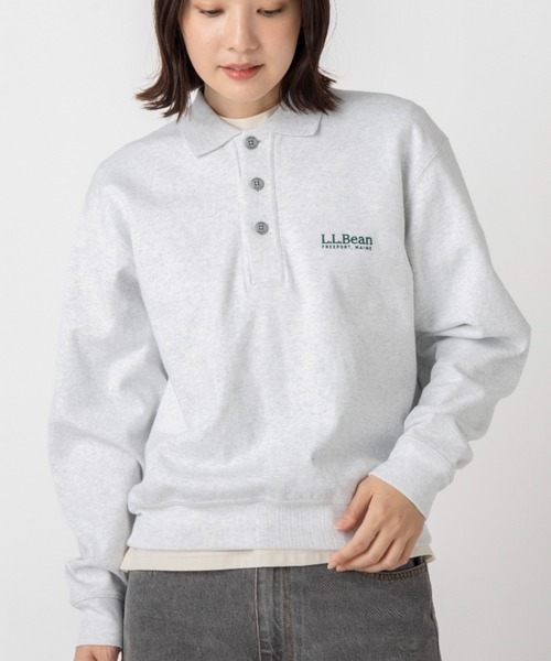 L.L.Bean(エルエルビーン)の「【JAPAN EDITION】ポーテージ・ポロスウェットシャツ(スウェット・レディース・アイボリー/ライトグレー/ネイビー・MEDIUM)」の2枚目の写真