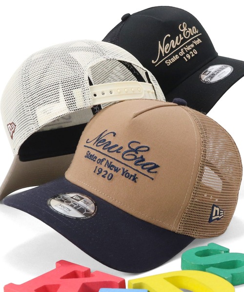 NEW ERA(ニューエラ)の「ニューエラ キッズメッシュキャップ 9FORTYA-FRAME(キャップ・キッズ・ベージュ/ホワイト/ブラック・52-56cm)」の3枚目の写真