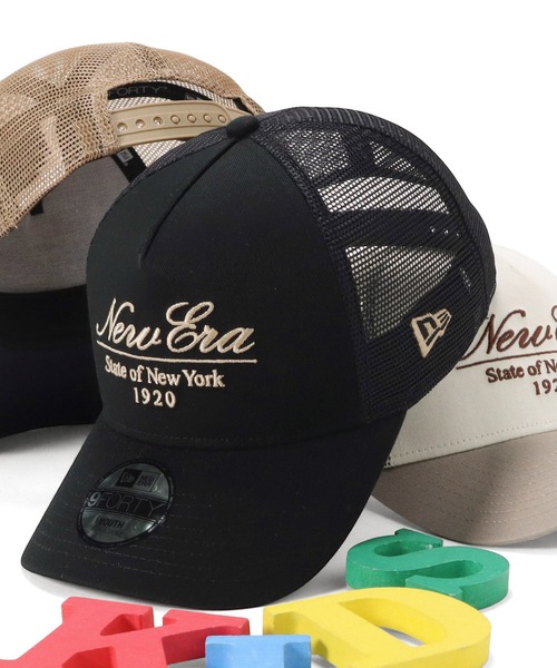 NEW ERA(ニューエラ)の「ニューエラ キッズメッシュキャップ 9FORTYA-FRAME(キャップ・キッズ・ベージュ/ホワイト/ブラック・52-56cm)」の1枚目の写真
