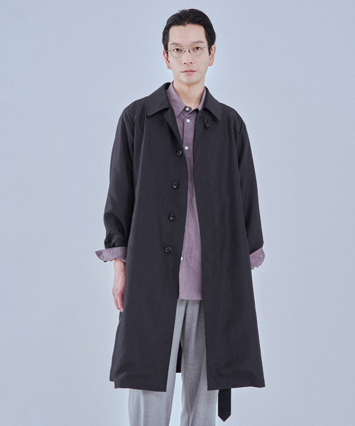 EDIFICE（エディフィス）の「ライトウェイト タフタ コート（ステンカラーコート・メンズ・ブラック/ライトグレー・MEDIUM/LARGE）」の5枚目の写真