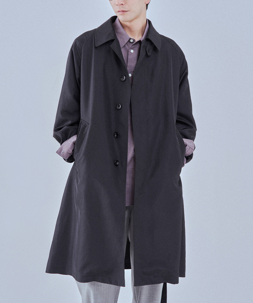 EDIFICE（エディフィス）の「ライトウェイト タフタ コート（ステンカラーコート・メンズ・ブラック/ライトグレー・MEDIUM/LARGE）」の8枚目の写真