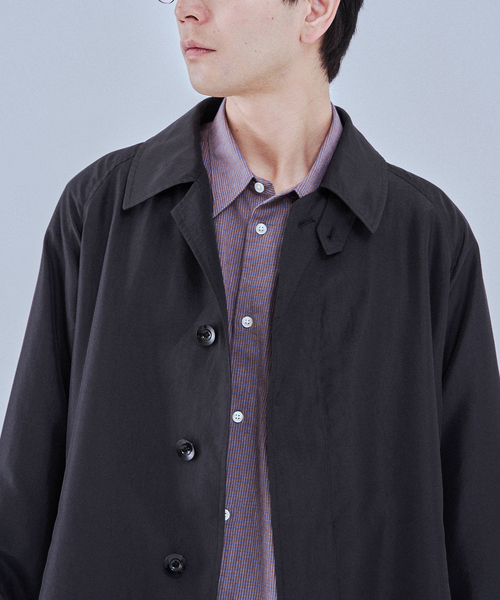 EDIFICE（エディフィス）の「ライトウェイト タフタ コート（ステンカラーコート・メンズ・ブラック/ライトグレー・MEDIUM/LARGE）」の9枚目の写真