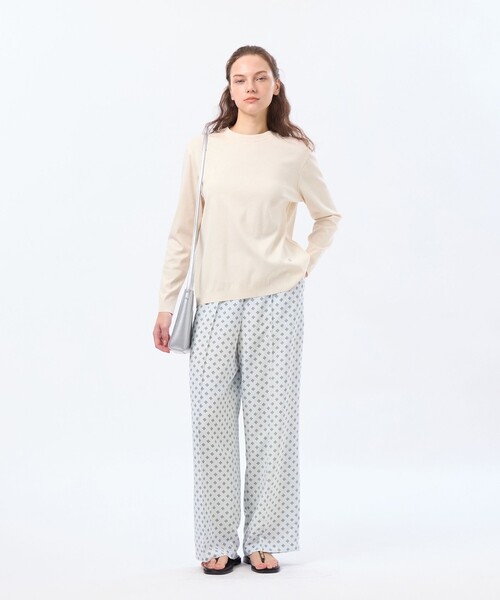 MACKINTOSH PHILOSOPHY(マッキントッシュ フィロソフィー)の「シルキーコットンニットプルオーバー(ニット/セーター・レディース・グレー系その他2/ダークネイビー/ベージュ系その他・38)」の6枚目の写真