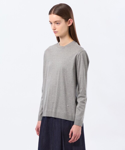 MACKINTOSH PHILOSOPHY(マッキントッシュ フィロソフィー)の「シルキーコットンニットプルオーバー(ニット/セーター・レディース・グレー系その他2/ダークネイビー/ベージュ系その他・38)」の8枚目の写真