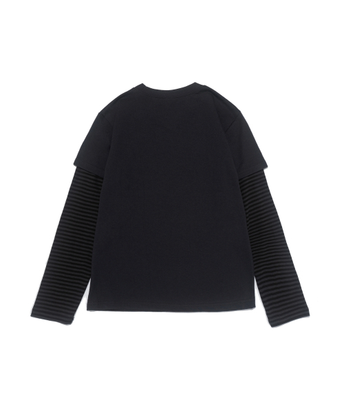 CARGOBROS FOR WOMAN(カーゴブロスフォーウィメン)の「レタリングレイヤードロングスリーブ(チャコール)(Tシャツ/カットソー・レディース・その他・FREE)」の2枚目の写真