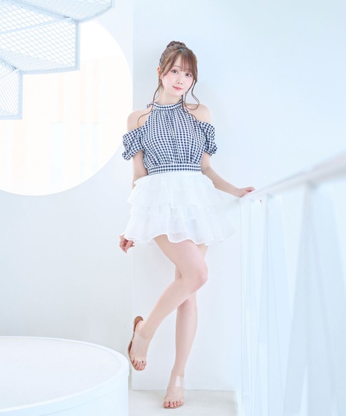 セール】Jacquard tiered mini skirt pants（スカート）｜Rose Muse