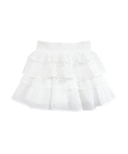 Rose Muse(ロゼミューズ)の「Jacquard tiered mini skirt pants(スカート・レディース・ホワイト/ブラック・FREE)」の7枚目の写真