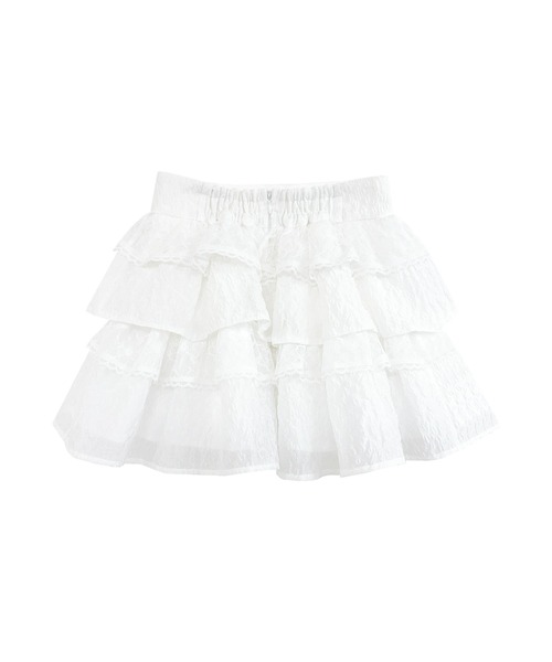 Rose Muse(ロゼミューズ)の「Jacquard tiered mini skirt pants(スカート・レディース・ホワイト/ブラック・FREE)」の8枚目の写真
