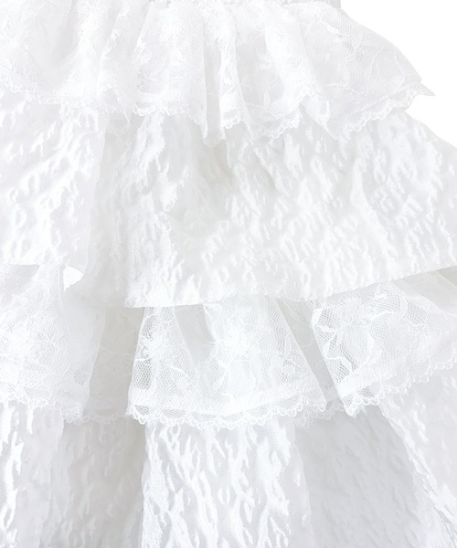Rose Muse(ロゼミューズ)の「Jacquard tiered mini skirt pants(スカート・レディース・ホワイト/ブラック・FREE)」の9枚目の写真