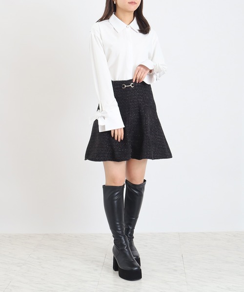 ASTORIA ODIER（アストリアオディール）の「袖リボンシャツ（シャツ/ブラウス・レディース・ホワイト/ブルー・MEDIUM）」の6枚目の写真