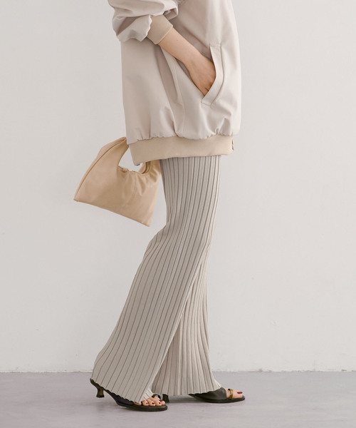 Noble(ノーブル)の「《セットアップ対応》RY/PL ワイドリブ パンツ(その他パンツ・レディース・ベージュ/カーキ・FREE)」の9枚目の写真