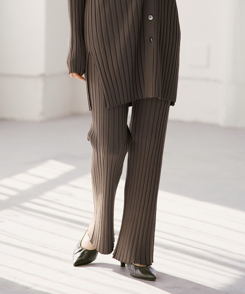 Noble(ノーブル)の「《セットアップ対応》RY/PL ワイドリブ パンツ(その他パンツ・レディース・ベージュ/カーキ・FREE)」の16枚目の写真