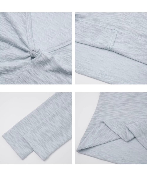 EIGHTHMONTH(エイスマンス)の「フロントノットVネックトップス EM26s050【EIGHTHMONTH】(Tシャツ/カットソー・レディース・ホワイト/ライトブルー・S/M)」の5枚目の写真