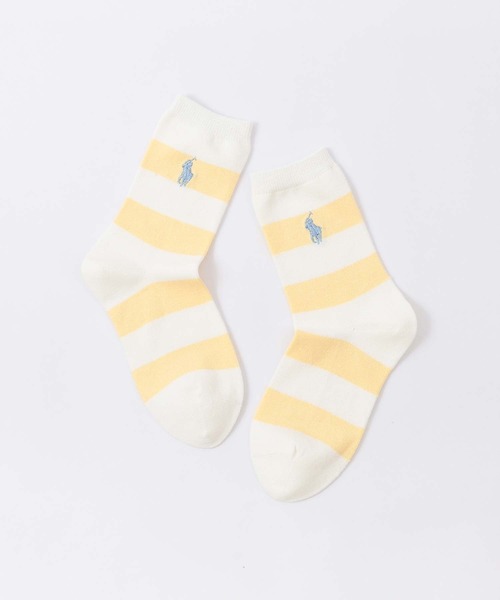 POLO RALPH LAUREN(ポロ ラルフ ローレン)の「≪WEB限定≫【2足セット】POLO RALPH LAUREN CANDY SHOP STRIPE & BIG POLO PLAYER キッズソックス 94821201(ソックス/靴下・キッズ・サックスブルー/レモンイエロー/サーモンピンク・16-18cm/19-21cm)」の6枚目の写真