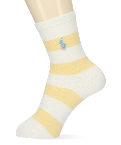 POLO RALPH LAUREN(ポロ ラルフ ローレン)の「≪WEB限定≫【2足セット】POLO RALPH LAUREN CANDY SHOP STRIPE & BIG POLO PLAYER キッズソックス 94821201(ソックス/靴下・キッズ・サックスブルー/レモンイエロー/サーモンピンク・16-18cm/19-21cm)」の7枚目の写真