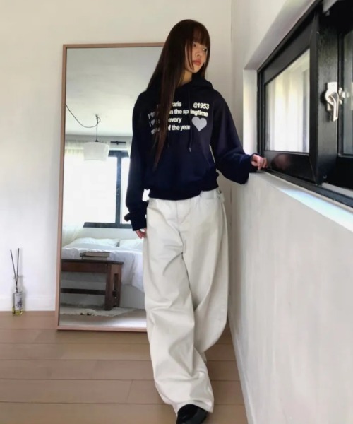 おしゃれスタ(オシャレスタ)の「ウエストベルトデザイン ワイドパンツ(その他パンツ・レディース・ホワイト/ブラック・S/M/L)」の6枚目の写真