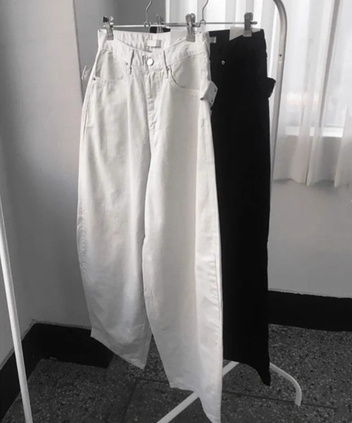 おしゃれスタ(オシャレスタ)の「ウエストベルトデザイン ワイドパンツ(その他パンツ・レディース・ホワイト/ブラック・S/M/L)」の12枚目の写真