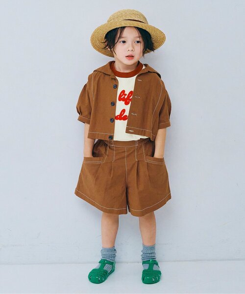 p.premier（ピードットプルミエ）の「タックキュロットハーフパンツ（その他パンツ・キッズ・ブラウン/レッド/ストライプ・140/130/120/110/100/90/80）」の6枚目の写真