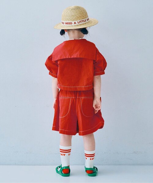 p.premier（ピードットプルミエ）の「タックキュロットハーフパンツ（その他パンツ・キッズ・ブラウン/レッド/ストライプ・140/130/120/110/100/90/80）」の11枚目の写真