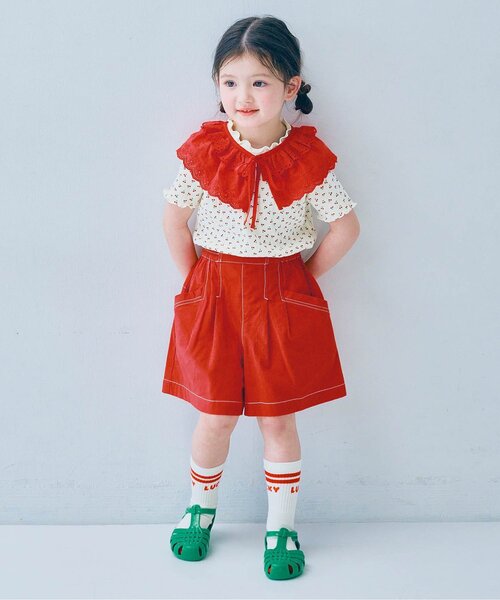 p.premier（ピードットプルミエ）の「タックキュロットハーフパンツ（その他パンツ・キッズ・ブラウン/レッド/ストライプ・140/130/120/110/100/90/80）」の12枚目の写真