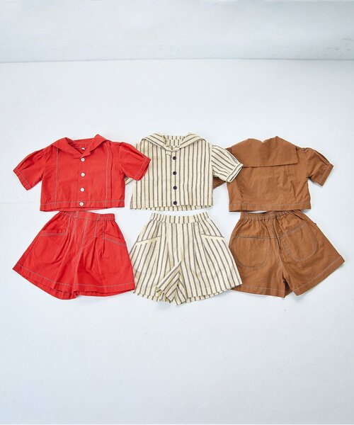 p.premier（ピードットプルミエ）の「タックキュロットハーフパンツ（その他パンツ・キッズ・ブラウン/レッド/ストライプ・140/130/120/110/100/90/80）」の17枚目の写真