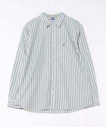 HANGTEN（ハンテン）の「【HANGTEN ハンテン】ワンポイント刺繍ストライプシャツ  長袖シャツ マルチストライプ レギュラーカラー サーフ カジュアル（シャツ/ブラウス）」