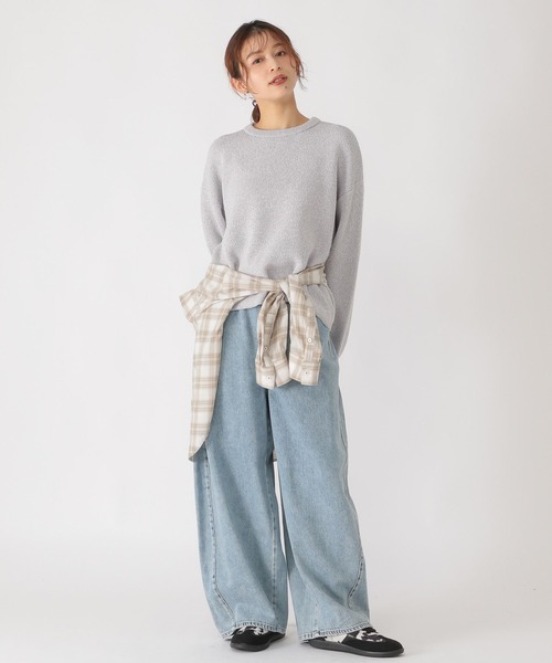 studio CLIP（スタディオクリップ）の「7ゲージリバーシブルニット（ニット/セーター・レディース・ライトグリーン/ライトグレー/ライトベージュ/ライトブルー・FREE）」の11枚目の写真