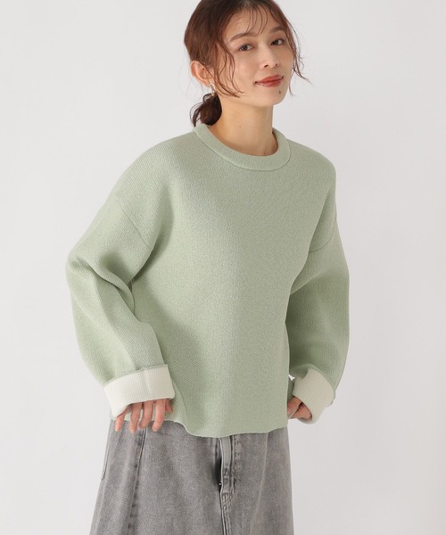 studio CLIP（スタディオクリップ）の「7ゲージリバーシブルニット（ニット/セーター・レディース・ライトグリーン/ライトグレー/ライトベージュ/ライトブルー・FREE）」の19枚目の写真