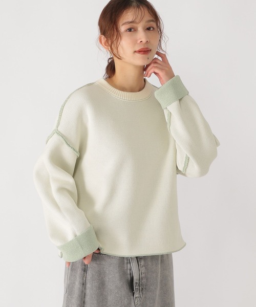 studio CLIP（スタディオクリップ）の「7ゲージリバーシブルニット（ニット/セーター・レディース・ライトグリーン/ライトグレー/ライトベージュ/ライトブルー・FREE）」の21枚目の写真