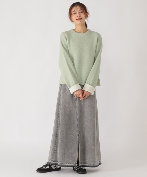 studio CLIP（スタディオクリップ）の「7ゲージリバーシブルニット（ニット/セーター・レディース・ライトグリーン/ライトグレー/ライトベージュ/ライトブルー・FREE）」の22枚目の写真