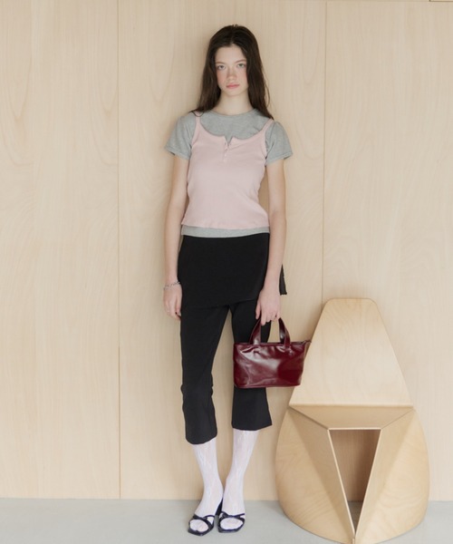 GIUNON(ジウノン)の「scallop pile puff t-shirt / スカラップパイルパフTシャツ(Tシャツ/カットソー・レディース・ブルー/グレー/ブラック/ホワイト/ピンク/パープル・FREE)」の20枚目の写真