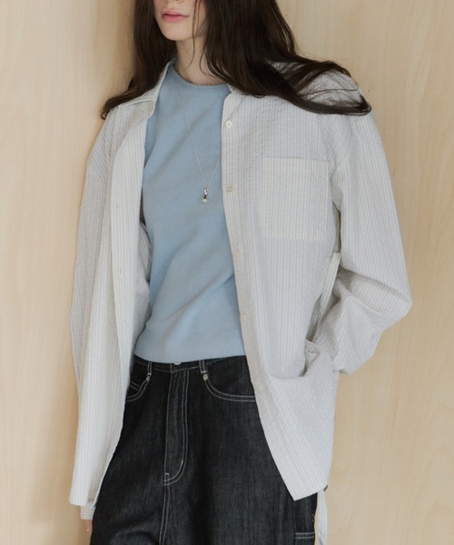 GIUNON(ジウノン)の「scallop pile puff t-shirt / スカラップパイルパフTシャツ(Tシャツ/カットソー・レディース・ブルー/グレー/ブラック/ホワイト/ピンク/パープル・FREE)」の12枚目の写真