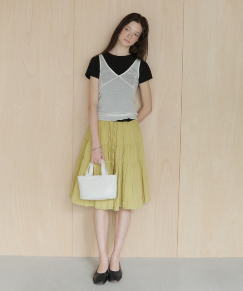GIUNON(ジウノン)の「scallop pile puff t-shirt / スカラップパイルパフTシャツ(Tシャツ/カットソー・レディース・ブルー/グレー/ブラック/ホワイト/ピンク/パープル・FREE)」の16枚目の写真