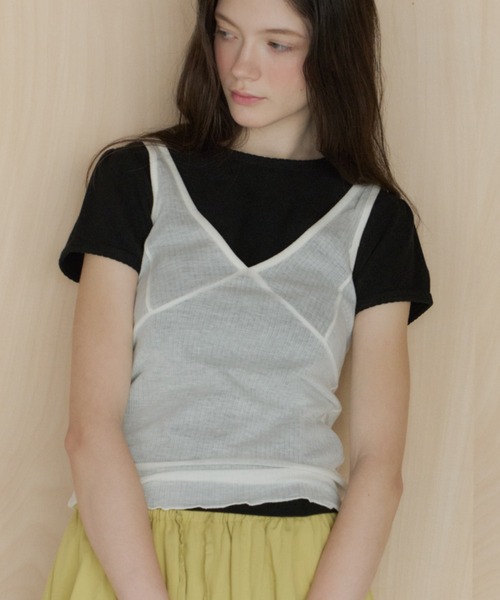 GIUNON(ジウノン)の「scallop pile puff t-shirt / スカラップパイルパフTシャツ(Tシャツ/カットソー・レディース・ブルー/グレー/ブラック/ホワイト/ピンク/パープル・FREE)」の17枚目の写真