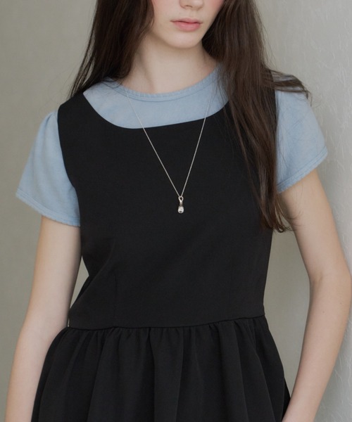 GIUNON(ジウノン)の「scallop pile puff t-shirt / スカラップパイルパフTシャツ(Tシャツ/カットソー・レディース・ブルー/グレー/ブラック/ホワイト/ピンク/パープル・FREE)」の9枚目の写真