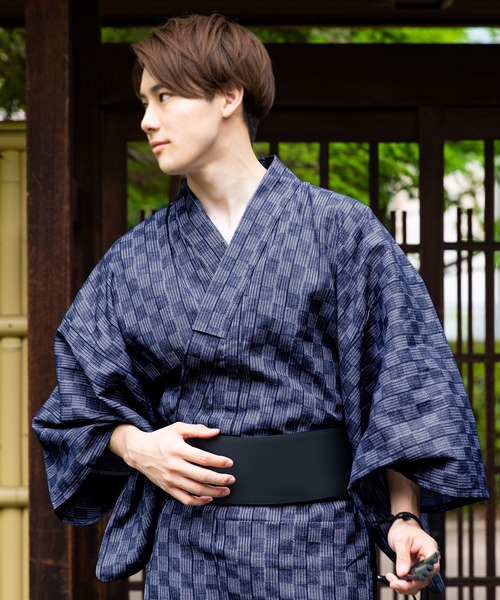 KYOETSU(キョウエツ)の「メンズ しじら浴衣 6点セット ( 浴衣 + 帯 + 下駄 + 腰紐 + 信玄袋 + 扇子 )(浴衣・メンズ・その他5/その他3/その他10/その他8/その他2/その他1/その他6/その他9/その他7/その他4・M/LL/L)」の10枚目の写真