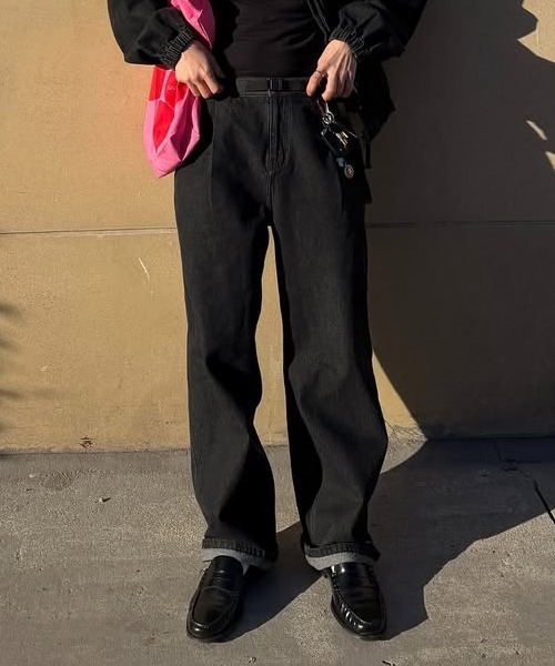 COVERNAT（カバーナット）の「[SOOBIN着用] CORDURA SEMI-WIDE DENIM EASY PANTS（デニムパンツ・メンズ・ブラック/ブルー・LARGE/X-LARGE/SMALL/MEDIUM）」の2枚目の写真