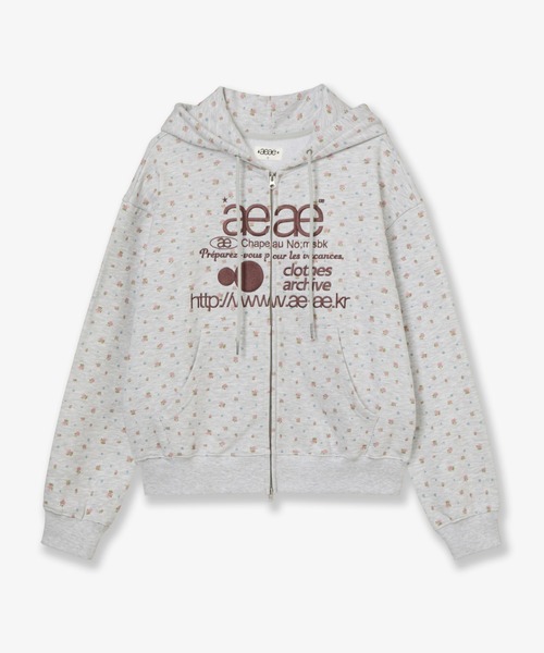 aeae(エーイーエーイー)の「WEB LOGO FLOWER HOOD ZIP-UP(パーカー・レディース・ブルー/ピンク・FREE)」の2枚目の写真