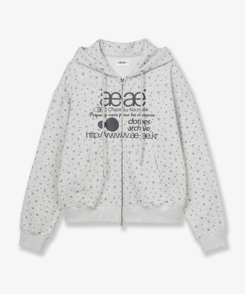 aeae(エーイーエーイー)の「WEB LOGO FLOWER HOOD ZIP-UP(パーカー・レディース・ブルー/ピンク・FREE)」の1枚目の写真