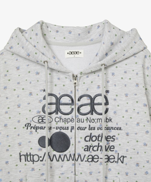 aeae(エーイーエーイー)の「WEB LOGO FLOWER HOOD ZIP-UP(パーカー・レディース・ブルー/ピンク・FREE)」の4枚目の写真