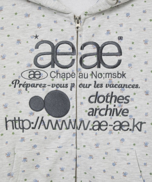 aeae(エーイーエーイー)の「WEB LOGO FLOWER HOOD ZIP-UP(パーカー・レディース・ブルー/ピンク・FREE)」の5枚目の写真