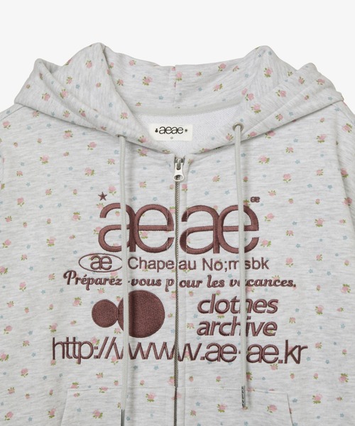 aeae(エーイーエーイー)の「WEB LOGO FLOWER HOOD ZIP-UP(パーカー・レディース・ブルー/ピンク・FREE)」の9枚目の写真