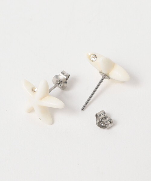 Ray BEAMS(レイビームス)の「スターフィッシュ ピアス(ピアス(両耳用)・レディース・ホワイト/ブルー系その他2・ONE SIZE)」の4枚目の写真