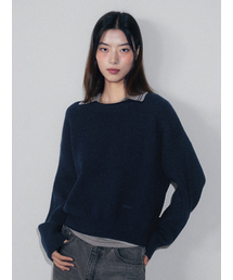 Bottom Logo Solid Knit Navy