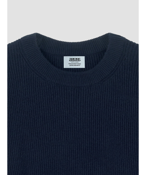 ANNEHEARTS（アンハーツ）の「Bottom Logo Solid Knit Navy（ニット/セーター・レディース・その他・FREE）」の5枚目の写真