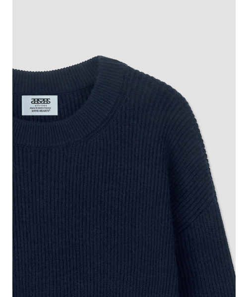 ANNEHEARTS（アンハーツ）の「Bottom Logo Solid Knit Navy（ニット/セーター・レディース・その他・FREE）」の6枚目の写真