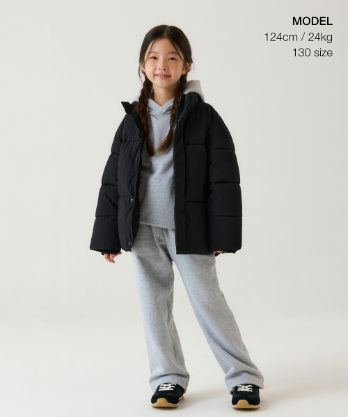 MUSINSA STANDARD KIDS（ムシンサスタンダードキッズ）の「デイリープファーショートダウンジャケット[ブラック]（ブルゾン・レディース・その他・100/120/130/140/150/160/110）」の2枚目の写真