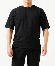 【セットアップ】ジャカードクルーネック半袖カットソー