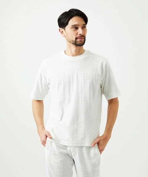 MICHEL KLEIN HOMME   （ミッシェルクランオム）の「【セットアップ】ジャカードクルーネック半袖カットソー（Tシャツ/カットソー・メンズ・ブラック/ホワイト・MEDIUM/LARGE/X-LARGE）」の13枚目の写真