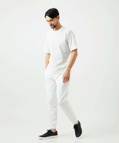 MICHEL KLEIN HOMME   （ミッシェルクランオム）の「【セットアップ】ジャカードクルーネック半袖カットソー（Tシャツ/カットソー・メンズ・ブラック/ホワイト・MEDIUM/LARGE/X-LARGE）」の12枚目の写真